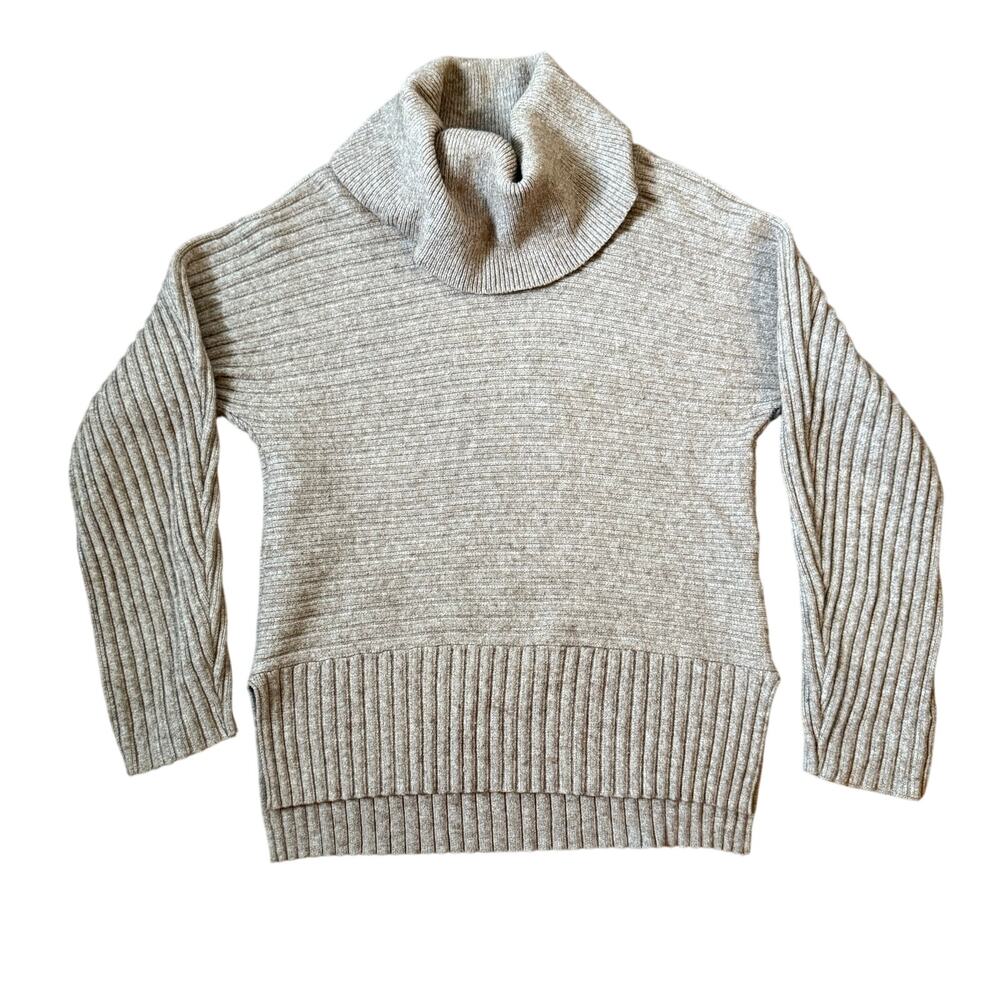 Moth Anthropologie Oatmeal Ribbed Turtleneck Pullover Sweater Women's XS